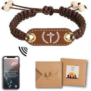 Bible verse bracelets Christian Bracelet Bible Verse Wristbands With NFC music Inspirational Daily Bible Verse Bracelets for Women Men Teens Valentine Gifts For Him and Her