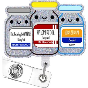 Badge Reel Holder Retractable with ID Clip for Nurse Nursing Name Tag Card Psychology Neurology Nursing Pharmacy Pharmacist Student Teacher Doctor Medical Assistant Work Office Alligator Clip