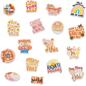 Preppy Iron on Patches: 16Pcs Pink Embroidery Iron On Patches, Sew on Embroidered Applique Pathes for Backpacks Hats Jackets Clothing Girl DIY