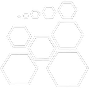BENECREAT 10 Sizes Hexagon Quilting Template, Acrylic Intricate Sewing Machine Ruler, Transparent Pressure Plate Router Template for DIY Hand Patchwork Cutting Craft