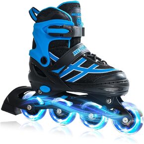 METROLLER Inline Skates for Girls Boys Ages 5-8 8-12 Adjustable Illuminating Wheels Inline Roller Skates for Youth Kids Outdoor Blades