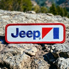 Jeep 1970-1987 Logo 1.5" x 4.5" Embroidered Heat Seal Patch