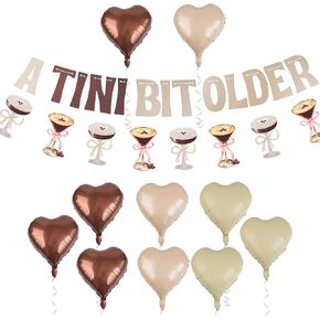 Espresso Martini Garland Glittery Birthday Banner A Tini Bit Older Banner Martini Birthday Bachelorette Party Decor Espresso Martini Themed Birthday Decorations Supplies Heart Balloons