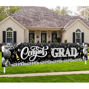 2025 Graduation Decorations-Congrats Grad Purple Yard Sign Banner Decoration for Class of 2025 Graduation Party Supplies(Red and Blue)