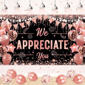 We Appreciate You Banner Thank You Banner Pastor Appreciation Decorations Banner Thank You For All You Do Backdrop Employee Appreciation Gifts Staff Retirement Appreciation Party Decor (Blue Silver)