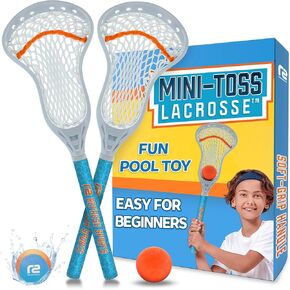 Mini Troass Lacrosse Sticks - ألعاب المسبح الممتعة للأطفال جميع الأعمار - 2 عصي Lax و 2 كرات - أفضل لعبة شاطئية Lacrosse Stick Stick للأولاد والبنات - هدايا الفناء في الهواء الطلق للأولاد 6 7 8 9 10 11 12 & Up