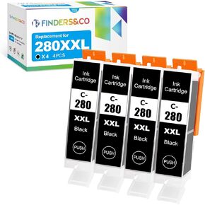 280 XXL PGBK Ink Cartridges Replacement for Canon PGI-280 XXL Black Ink Work with Canon TS6320 TS8320 TR7520 TR7500 TR8520 (4 * 280 PGBK)