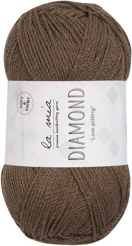 3 Skein La Mia Diamond Total 10.5 Oz Each 3.5 oz (100 g) / 229yd (210m), 70% Acrylic 30% Microfiber, Medium, Worsted, Super Soft Yarn, Brown, Perfect for Amigurumi - L158 in Saudi Arabia