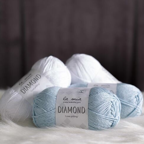 3 Skein La Mia Diamond Total 10.5 Oz Each 3.5 oz (100 g) / 229yd (210m), 70% Acrylic 30% Microfiber, Medium, Worsted, Super Soft Yarn, Brown, Perfect for Amigurumi - L158 in Saudi Arabia