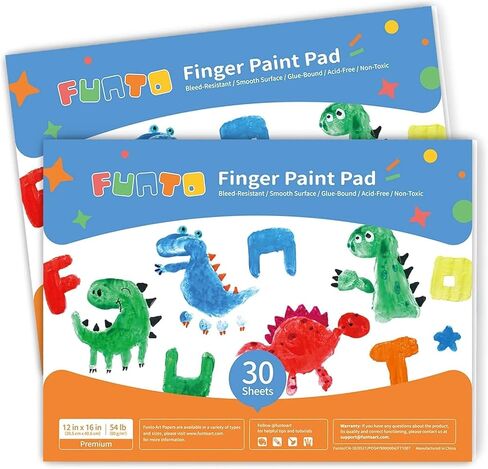 Funto Finger Paint Paper Roll, 12''x400'', Size-Free, White, Large Paint Paper for Toddlers, Art Paper for Kids, Paper for Painting, Easy to Cut in Kuwait