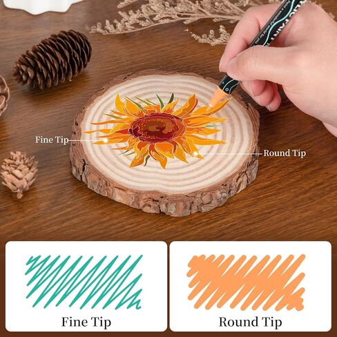 SMOOTHERPRO Acrylic Paint Markers, 24 Colors Dual Tip Acrylic Paint Pens for Wood, Canvas, Stone, Pumpkins, Rock Painting, Glass, Plastic, Ceramic, DIY Crafts Art Supplies in Saudi Arabia