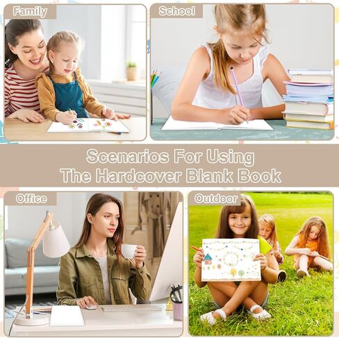 Utron 2PCS Hardcover Blank Book, 6 x 8in Autograph Book, Blank Books 40 Sheets Each, Hardcover Blank Book for Writing Stories, DlY Creations, Drawing, Writing(White) in Saudi Arabia