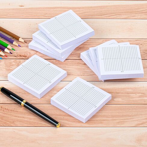 8PCS Graph Paper Sticky Notes Self Adhesive Mini X Y Axis Coordinate Plane Post It 20 X 20 Four Quadrant Grid Pad for School Office Supplies 3 X 3 Inch in Kuwait