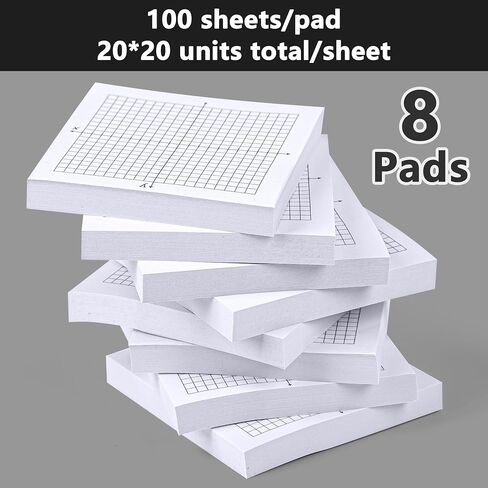 8PCS Graph Paper Sticky Notes Self Adhesive Mini X Y Axis Coordinate Plane Post It 20 X 20 Four Quadrant Grid Pad for School Office Supplies 3 X 3 Inch in Kuwait