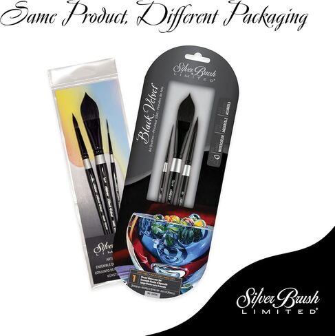 Silver Brush Limited WC-3124ST Black Velvet Voyage Master Travel Set for Watercolor, Gouache, Inks, & Dyes, Set of 4, Sizes 2, 4, 6, and 8 Round Paintbrushes, Short Handle in Saudi Arabia