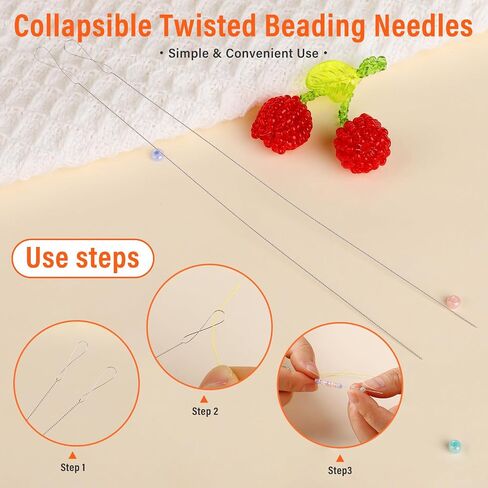 GarfxG 60 PCS Beading Needles Set with Collapsible Big Eye Beading Needles, Twisted Wire Seed Beading Needles, Straight Beading Needles and Threaders, Thimble, Scissors, Measure Tools in Storage Box in Saudi Arabia