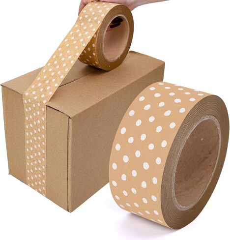 55 Yard Kraft Paper Packing Tape Botanical Leaves Brown Gift Wrapping Tape Waterproof Shipping Tape for Small Business DIY Crafts Box Carton Decor in Saudi Arabia