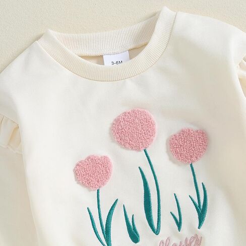 Mubineo Toddler Baby Girl Clothes Cute Flower Sweatshirt Outfits Fall Winter Long Sleeve Tops Pant Outfit Sweatsuit Set in Kuwait