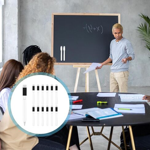 12 Pcs Fine Felt Tip Dry Erase Pens Magnet Dry Erase Markers Whiteboard Markers with Eraser Mini White Dry Erasable Markers for Office School Home Classroom Supplies in Saudi Arabia