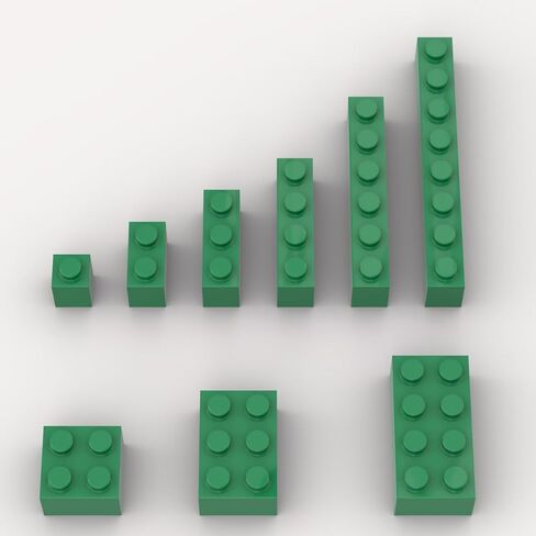100 Piece Green Bricks Bulk Assortment Pack, 9 Size Green Classic Building Blocks Bricks, Compatible with Lego Parts and Pieces(Color: Green) in Kuwait