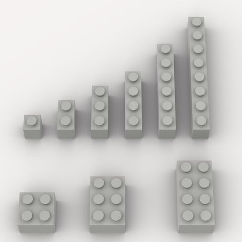 100 Piece Green Bricks Bulk Assortment Pack, 9 Size Green Classic Building Blocks Bricks, Compatible with Lego Parts and Pieces(Color: Green) in Kuwait