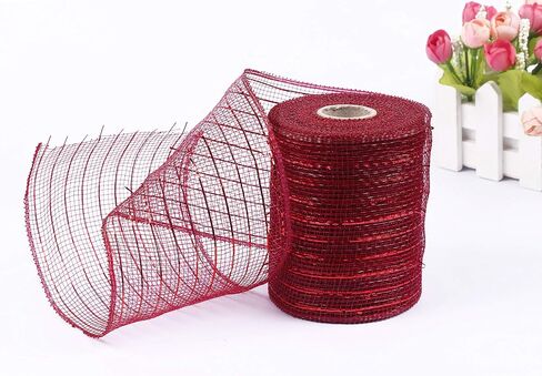4 inch x 20 Yards-YYCRAFT Metallic Poly Mesh Ribbon (2 Pack,Black) in Kuwait