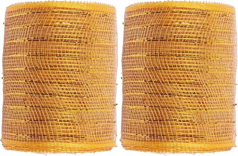 4 inch x 20 Yards-YYCRAFT Metallic Poly Mesh Ribbon (2 Pack,Black) in Kuwait