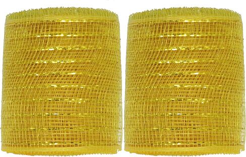 4 inch x 20 Yards-YYCRAFT Metallic Poly Mesh Ribbon (2 Pack,Black) in Kuwait