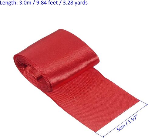 Finish Line Satin Ribbon - Durable Polyester Fabric Tape, Apply to Athletics Running Matches/Marathon Races (1.97", 9.84ft, Red) in Saudi Arabia