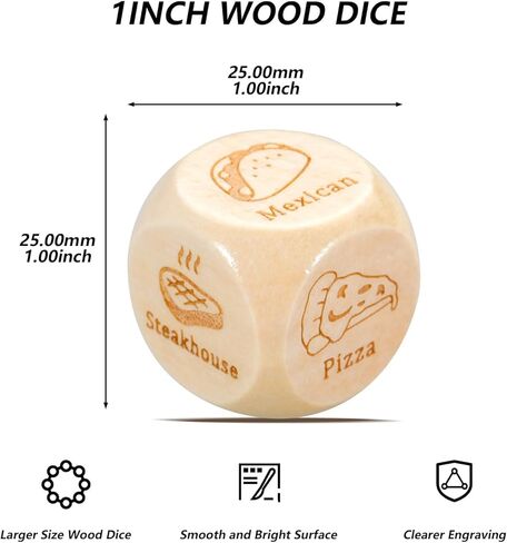 Father's Dad Gifts from Wife Daughter Son, Food Decision Dice, Couples Gifts for Boyfriend Girlfriend, Date Night Ideas for Husband Wife, Anniversary Valentine's Day Birthday Gifts for Women Men in Kuwait
