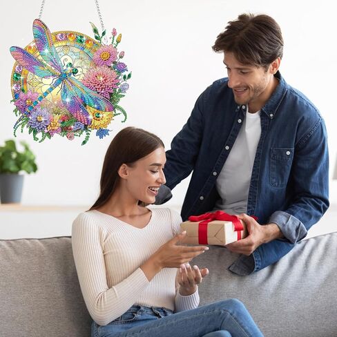 Eeekit Diamonds Painting Suncatcher ، DIY Diamond Art Hanging Ornament ، Double -Side Rhinestone Wall Window Window Hoft in Kuwait