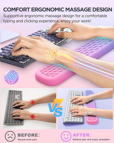 Lekvey Ergonomic Gaming Wrist Rest for Computer Keyboard, Pink/Purple in Kuwait