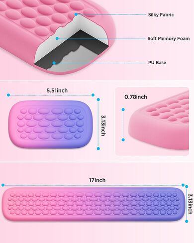 Lekvey Ergonomic Gaming Wrist Rest for Computer Keyboard, Pink/Purple in Kuwait
