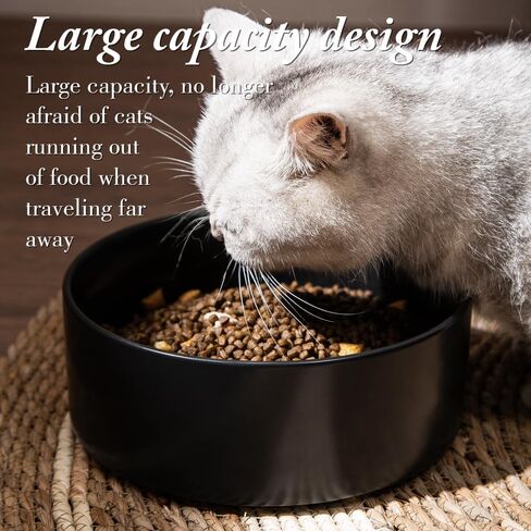 8" Large Capacity Basic Dog Food Bowl Anti-Slip Silicone Bottom Perfect for Medium and Large Breeds Color Black in Saudi Arabia