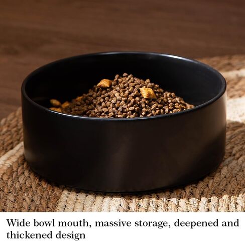8" Large Capacity Basic Dog Food Bowl Anti-Slip Silicone Bottom Perfect for Medium and Large Breeds Color Black in Saudi Arabia