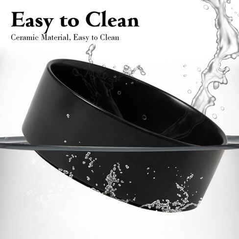 8" Large Capacity Basic Dog Food Bowl Anti-Slip Silicone Bottom Perfect for Medium and Large Breeds Color Black in Saudi Arabia