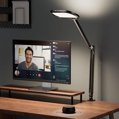 Led Desk Lamps for Home Office, Double-Sided Dimmable Desk Light with Clamp and Remote Control, Swing Arm Architect Desktop Lamp, Computer Light for Video Conference, Zoom Calls, Task, Craft in Saudi Arabia