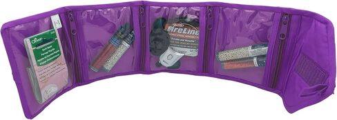 Yazzii Craft Travel Wallet - Portable & Multifunctional Craft Purse - 4 Pocket Holder for Notions, Credit Cards, Jewelry, Accessories, Medicine, & More! Purple in Saudi Arabia