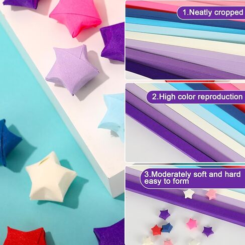 1620 Sheets Star Origami Paper Strips Double -Side 10 Colors Tradient Tradian in Kuwait