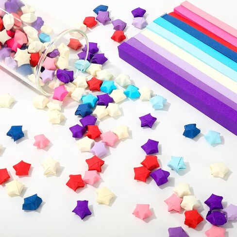 1620 Sheets Star Origami Paper Strips Double -Side 10 Colors Tradient Tradian in Kuwait