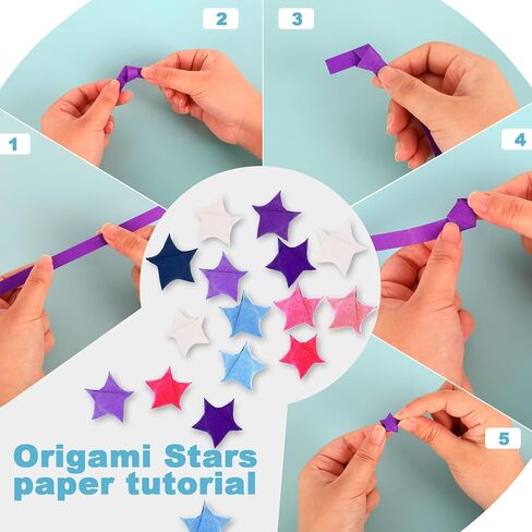 1620 Sheets Star Origami Paper Strips Double -Side 10 Colors Tradient Tradian in Kuwait
