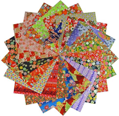 Yuzen Washi Origami Paper 15x15cm Japanese Chiyogami Assortment (60 Sheets) in Saudi Arabia