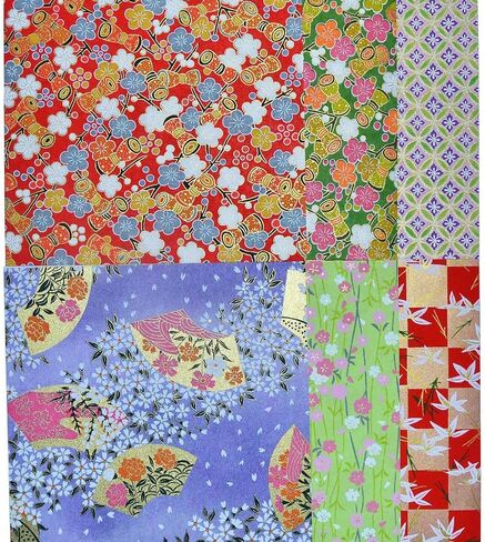 Yuzen Washi Origami Paper 15x15cm Japanese Chiyogami Assortment (60 Sheets) in Saudi Arabia