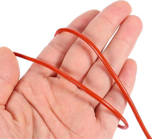 MECCANIXITY Light Coffee Leather Cord, Round Leather String Leather Lace Rope for Necklace, Bracelets, Braiding, Jewellery, Crafts,1.5mm x 20m in Kuwait