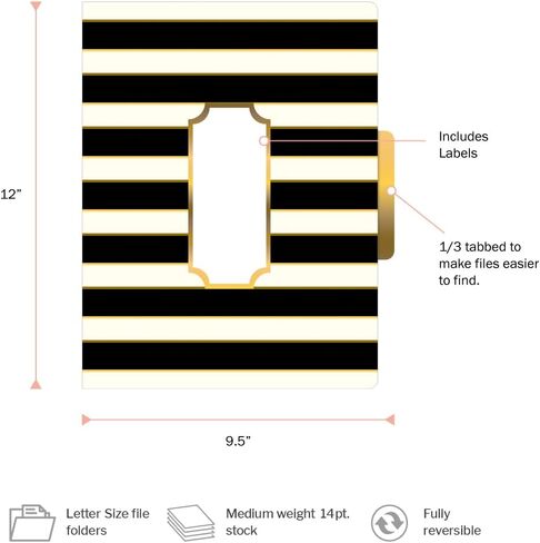 Barker Creek Gold File Folders Now on Durable 14pt Stock, 12/PK, Letter Size, 1/3 Cut Tabs, Reversible, Home, School and Office Supplies (2001) in Saudi Arabia
