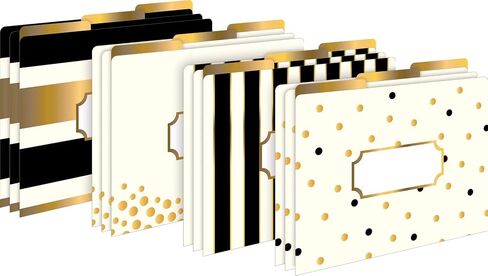 Barker Creek Gold File Folders Now on Durable 14pt Stock, 12/PK, Letter Size, 1/3 Cut Tabs, Reversible, Home, School and Office Supplies (2001) in Saudi Arabia
