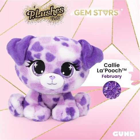 GUND P.Lushes Pets Gem Stars Collection, Callie La’Pooch Puppy Stuffed Animal, Purple/Pink, 6" in Saudi Arabia
