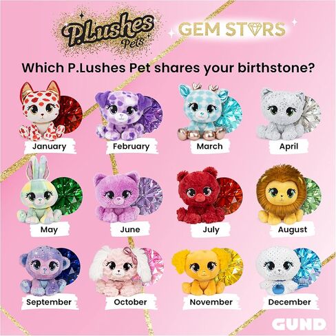 GUND P.Lushes Pets Gem Stars Collection, Callie La’Pooch Puppy Stuffed Animal, Purple/Pink, 6" in Saudi Arabia