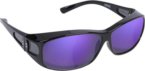 Unisex Fit Over Wrap Sunglasses Polarized Lens Wear Over Eyeglasses UV400 Protection Shades for Men and Women Outdoor Activities Driving, Fishing - Matt Black/Rose Pink REVO (Pack in Case) in Saudi Arabia