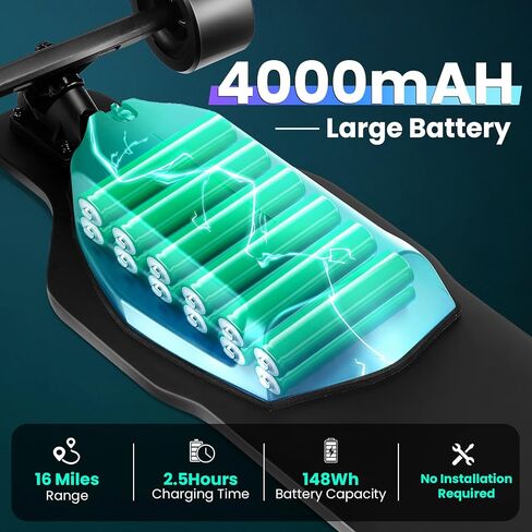Caroma Electric Skateboards Glow in The Dark, 1200W Powerful Motor, 28MPH Top Speed, 4/6AH Battery, 16/28Miles Max Range, 4 Speed Mode Remote Control, Electric Longboard for Adults&Teens in Saudi Arabia